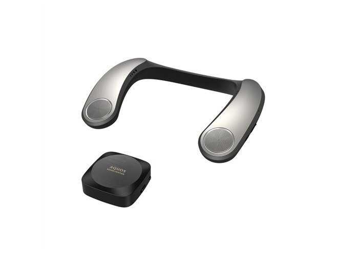 シャープ、重低音と振動を楽しめるネックスピーカー「AQUOS サウンド