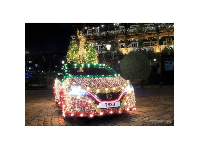 日産 リーフ にクリスマス仕様…回生ブレーキで得た電力で