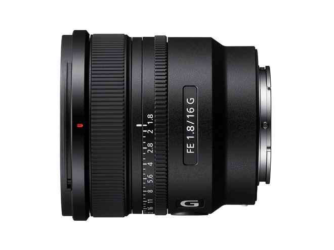 ソニー、軽量約304gの大口径超広角単焦点Gレンズ「FE 16mm F1.8 G