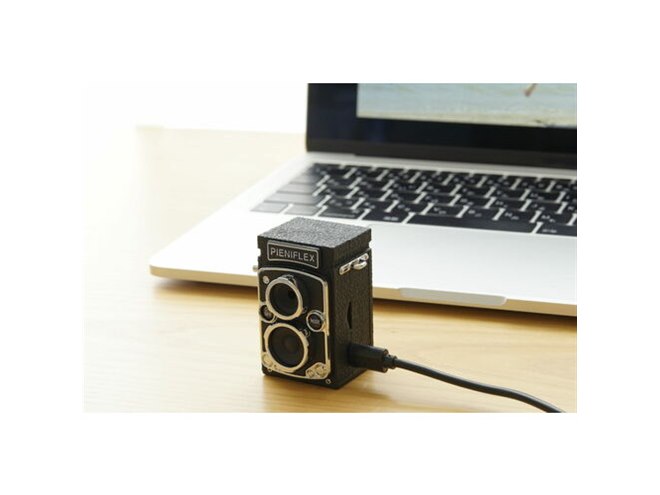 写真/動画/音声記録に対応、二眼レフの形をしたトイデジタルカメラ