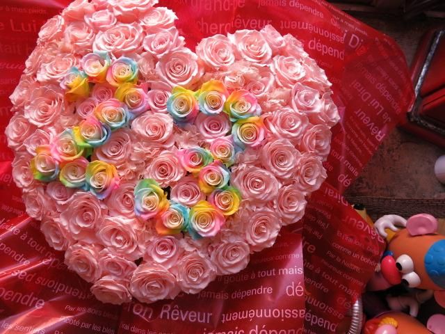 ハート 花 プレゼント サプライズ レインボーローズ プリザーブド