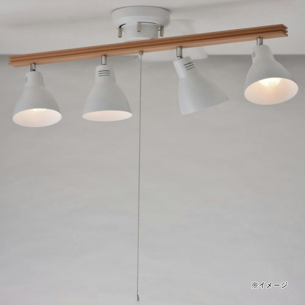 4灯シーリングライト ホワイト 電球別売 YN40AW-W 06-1488 | 天井