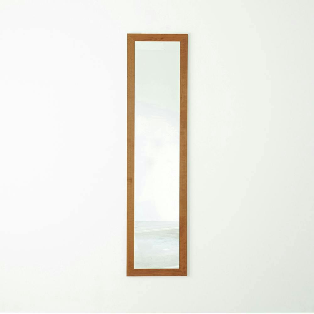 日本製】【幅広枠ウォールミラー(幅40×高さ161cm)(ハニーブラウン/茶