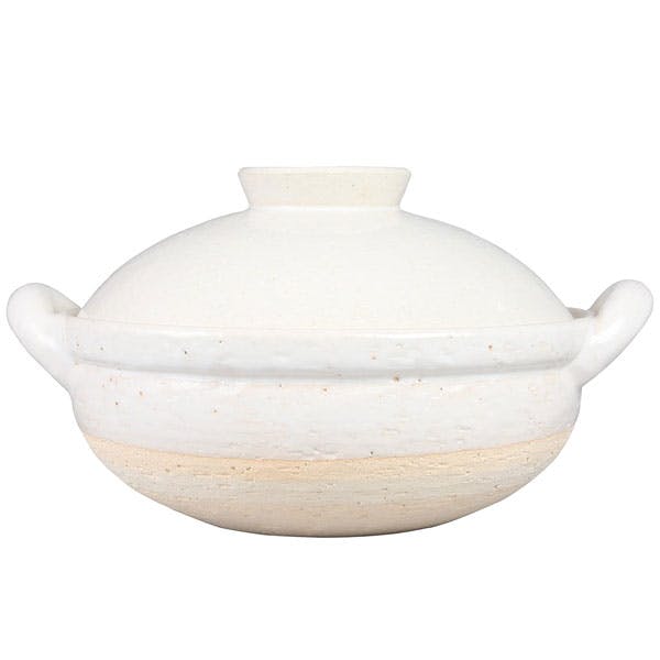 長谷園 ヘルシー蒸し鍋 大 白 黒 直火専用 長谷製陶【3～5人用 卓上鍋