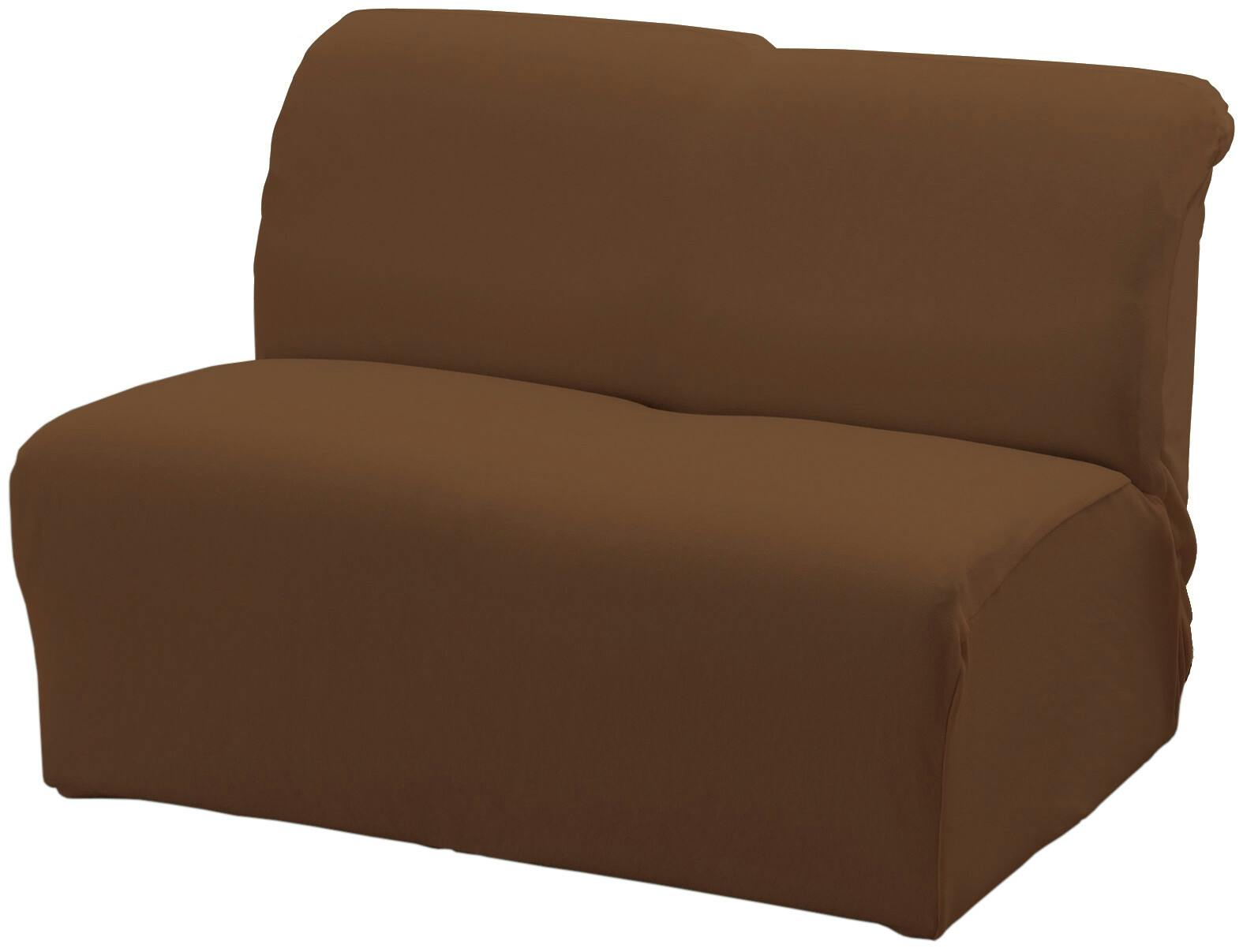 グ～ンと伸びるフィット式ソファカバー 【肘無し 2人掛用】【ブラウン