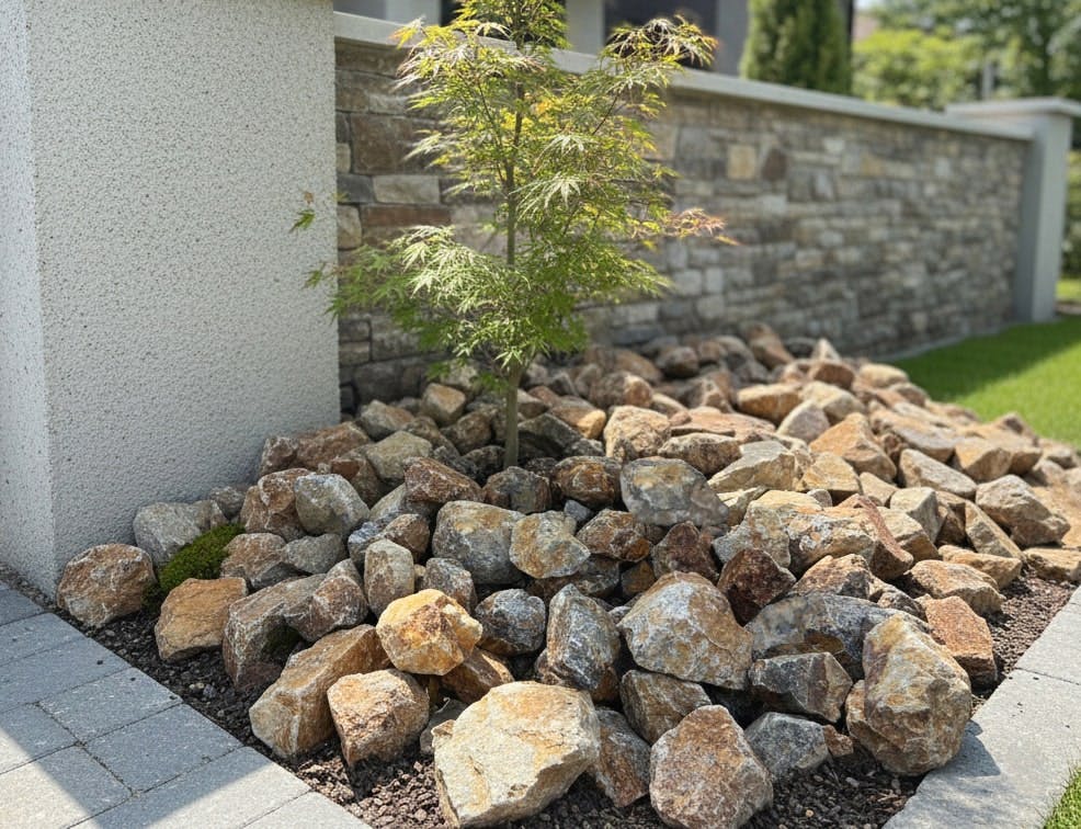 庭石 割栗石 ブラウン ロックガーデン 石 モカロック 20kg 割栗石 茶色