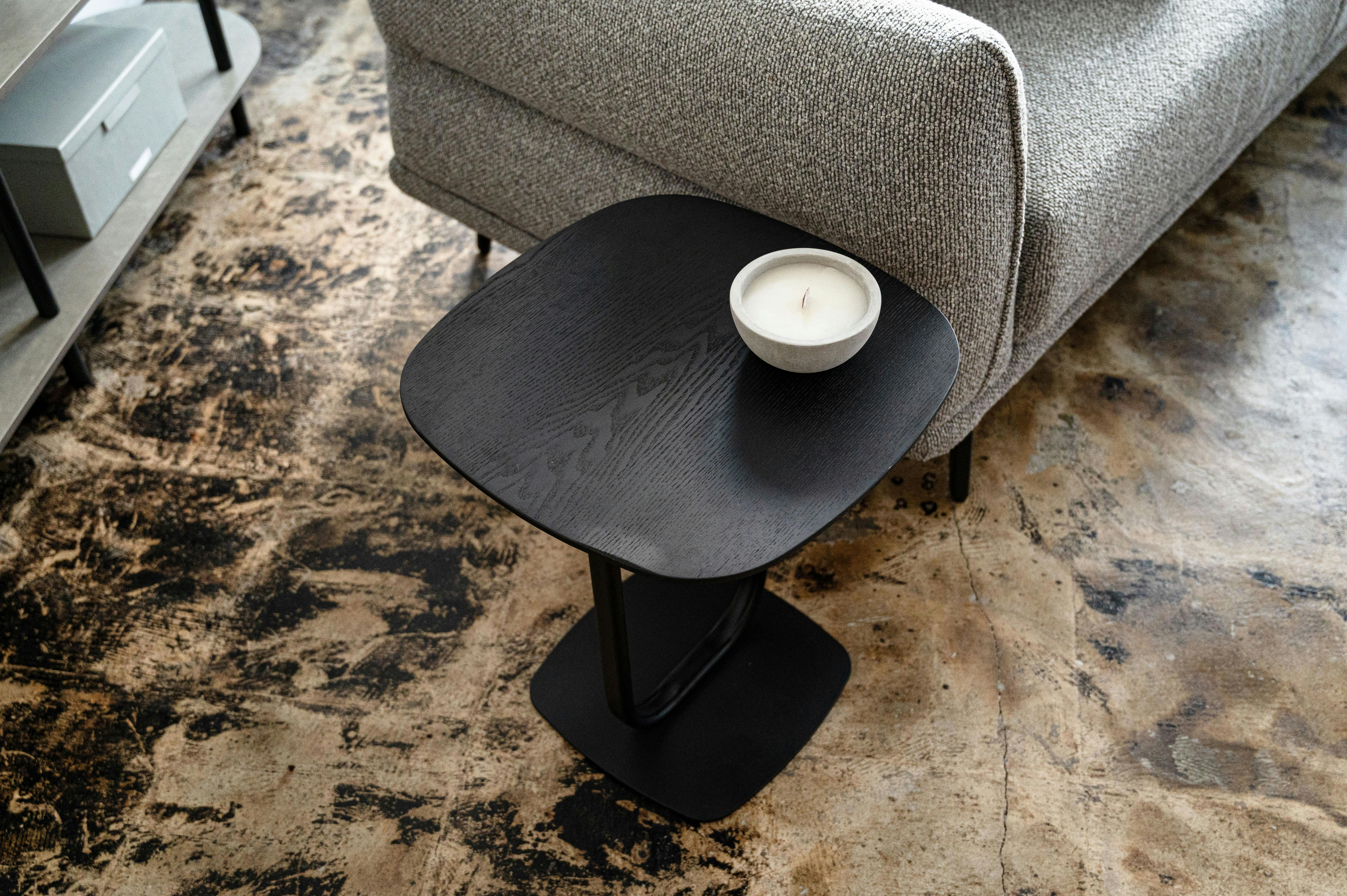 Room Essence サイドテーブル W40×D40×H45 ブラック 組立式 机 ナイト