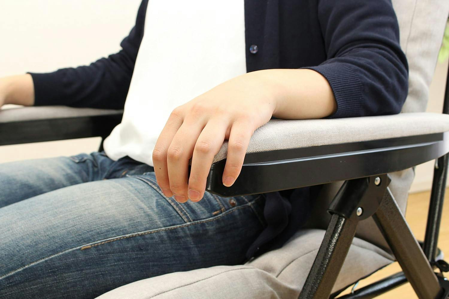 タック Vita フットレスト付きリクライニングチェア グレー 全身を