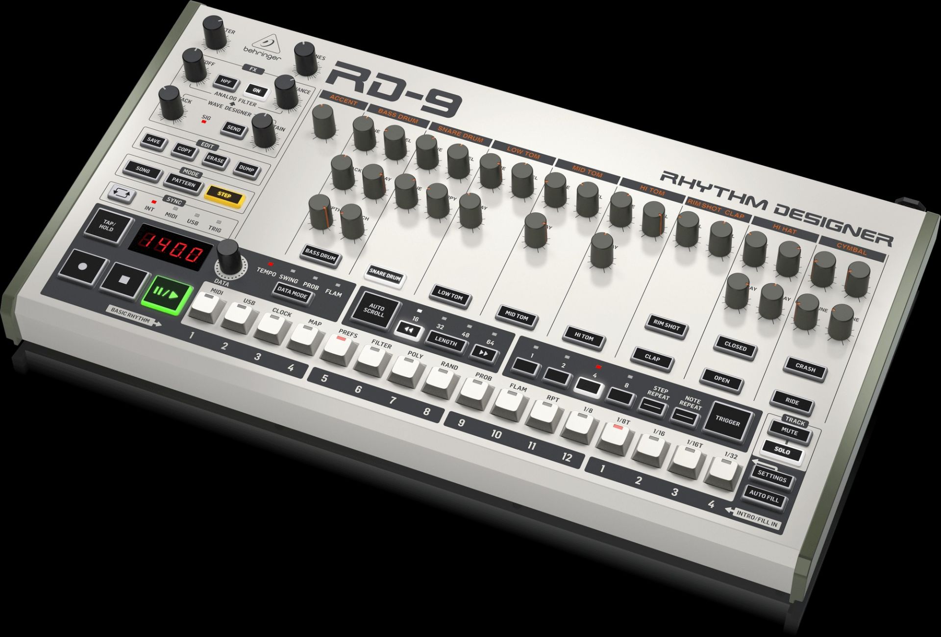 Behringer RD-9 | Roland のビンテージリズムマシン TR-909 のクローン