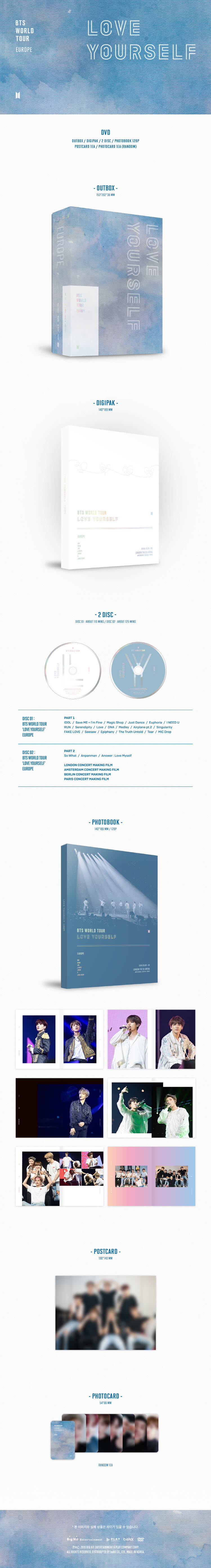 BTS WORLD TOUR [LOVE YOURSELF] EUROPE DVD - interAsia