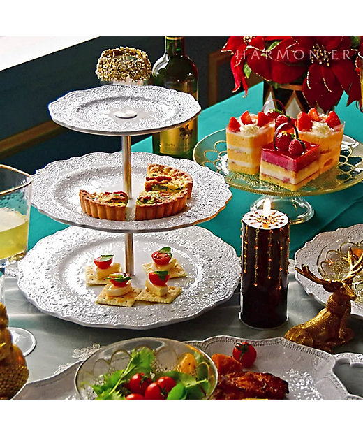 ☆メルレットホワイトレース3段ケーキスタンド | La Ceramica/ラ