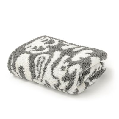 織柄ハーフブランケット ミディアムグレー／クリーム | KASHWERE