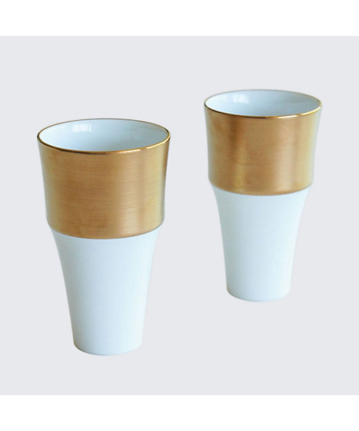 段付フリーカップ ゴールド 2個セット 化粧箱入 | ARITA PORCELAIN