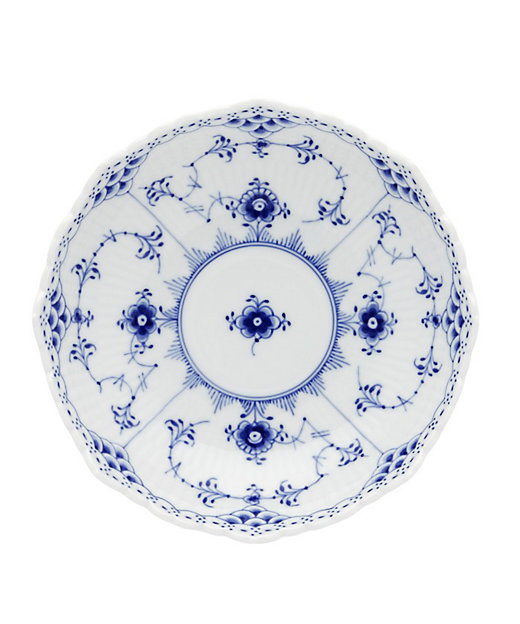 ブルーフルーテッド ハーフレース ケーキディッシュ足つき | ROYAL