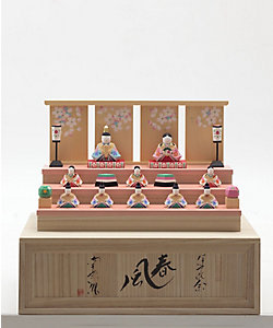送料無料】奈良一刀彫 神泉作 段飾雛 中（三越） | 神泉/シンセン