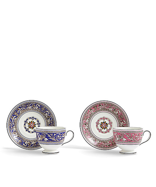 フロレンティーン マリン＆フューシャ ティーカップ＆ソーサー ペア