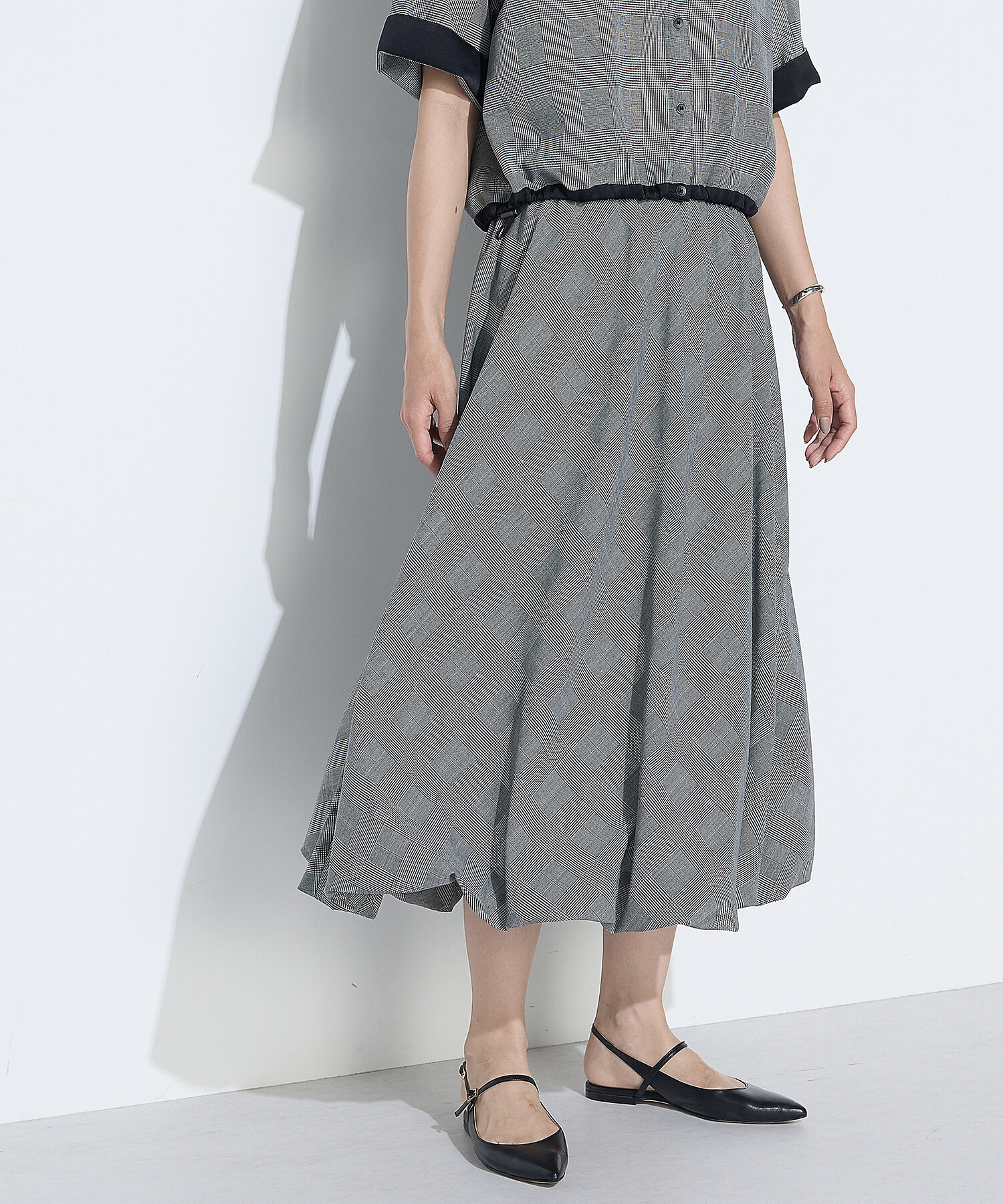 シアーグレンチェック バルーンスカート（0103FM01） | COMME