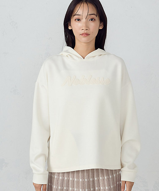 ロゴ刺繍 オーバーサイズ ダンボールニット パーカー