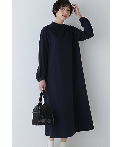 ストレッチポンチモックネックワンピース（0774140303