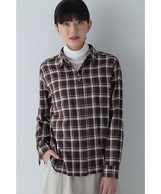 ◇ヘリンボーンチェックシャツ（0773210906） | human woman