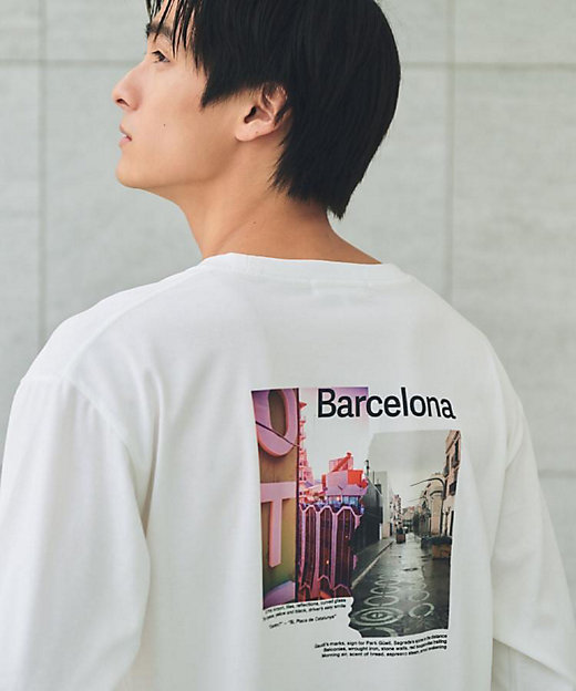 フォトグラフプリント長袖Tシャツ【洗濯機OK