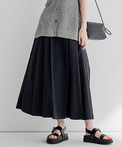 洗える】マットナイロンタフタ タック スカート（SKWOSM0411