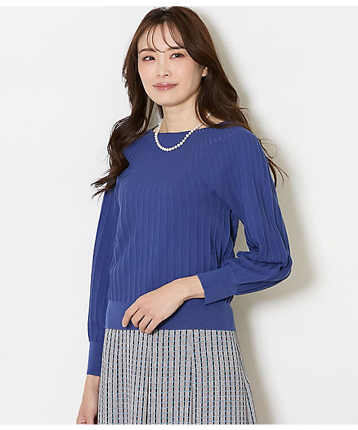 L】TCホールガーメント（R） 求心ストライプニットプルオーバー