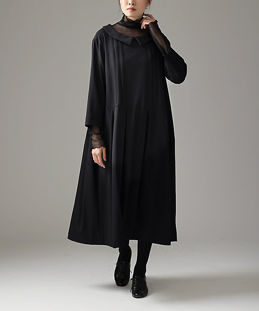 ベラドレス Chronicle ピンタックの襟付き切替ワンピース