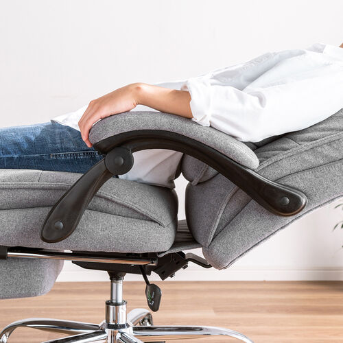 ソファのようなリクライニングチェア オットマン内蔵 布 ファブリック