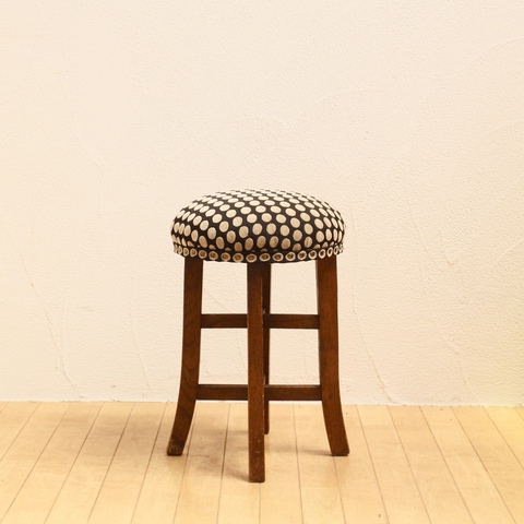 used リメイク 丸スツール/ドット柄 | オリジナルチェアの販売、椅子の