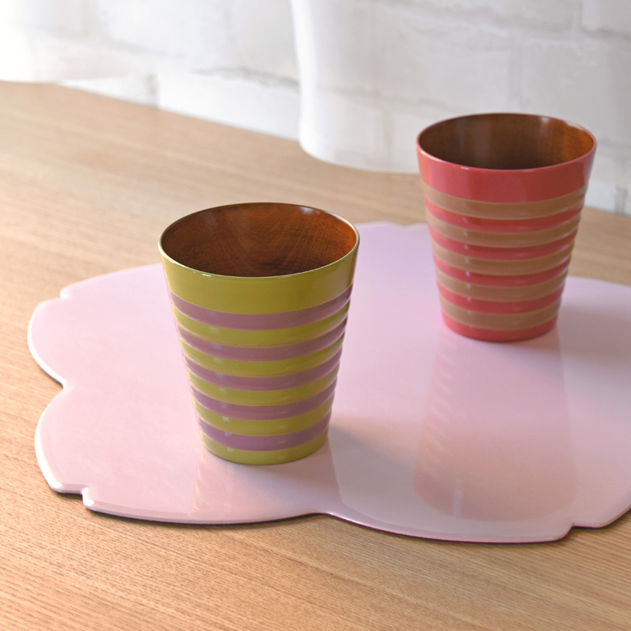 桜両面膳 13.0 ピンク ランチョンマット リバーシブル FC33-2 漆器の井助