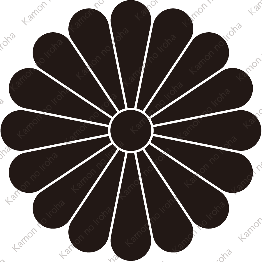 十六葉菊紋（じゅうろくようぎく）：家紋のいろは