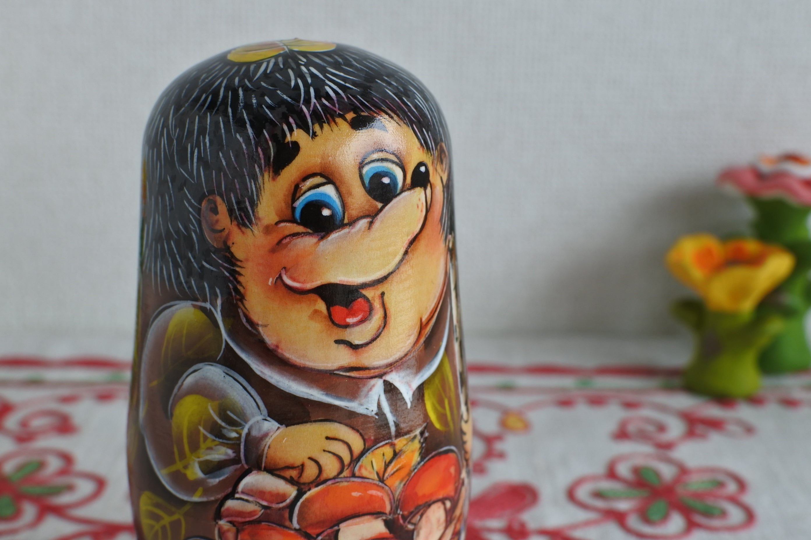 マトリョーシカ ハリネズミ 3ピース ロシア民芸品 ロシア雑貨いりえの