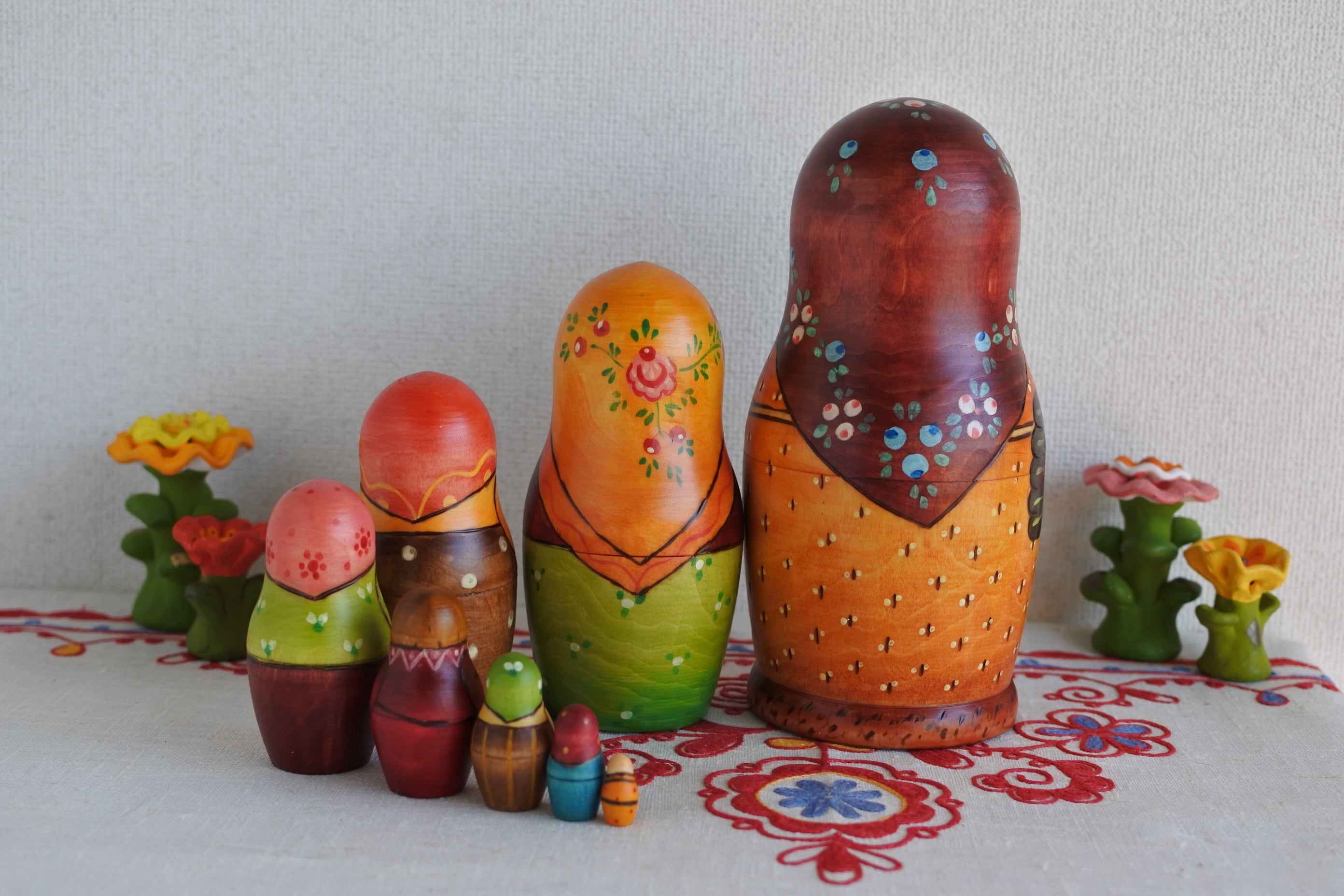 1900年復刻版マトリョーシカ 8ピース 農婦 マトリョーナ 一番最初の