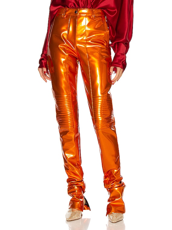 LaQuan Smith MOTO PANT ライダースパンツ - Hot Orange | FWRD