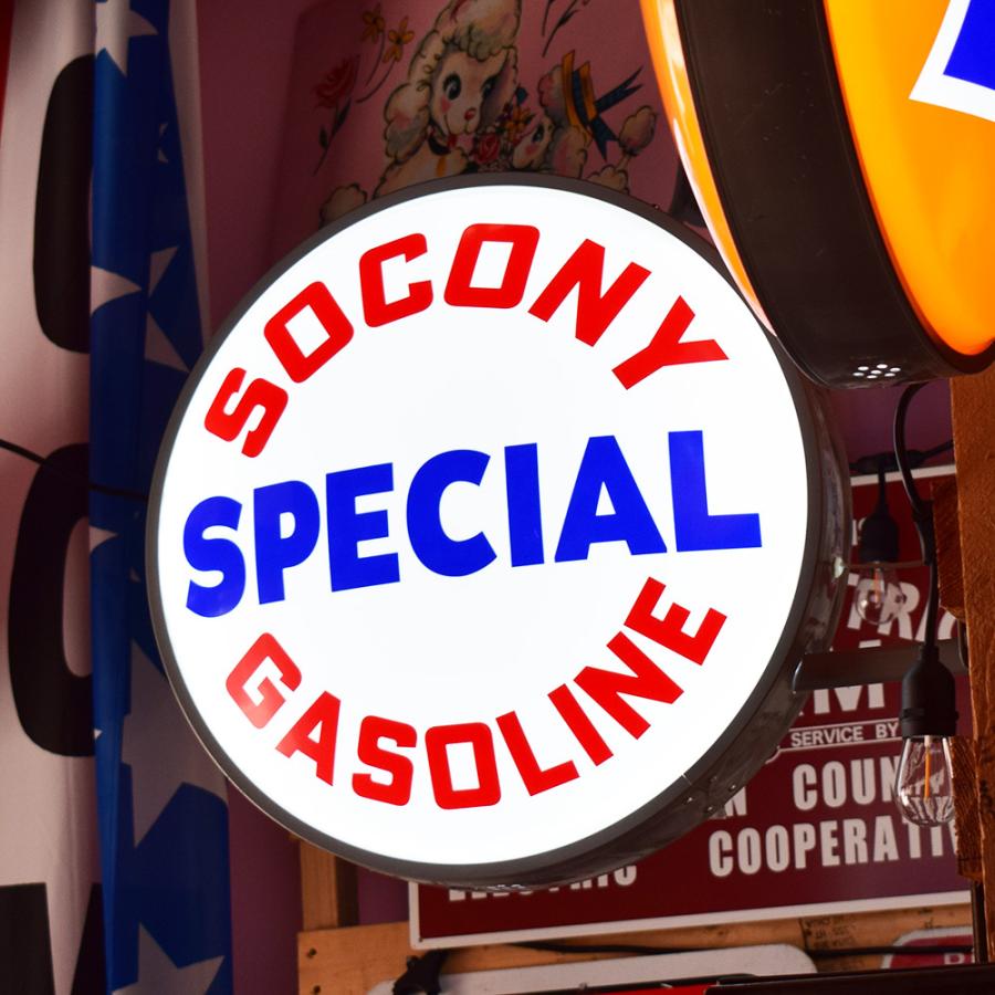 アメリカン両面電飾看板【SOCONY】アドバンダイジングサイン/看板 ガス