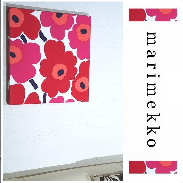 marimekko（マリメッコ） ファブリックパネル 北欧 40×40 赤 レッド 花