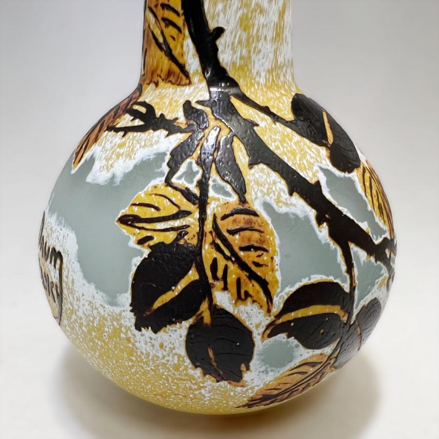 証明書付】【希少】 ドーム ナンシー 花瓶 高31cm 幅10cm カメオ彫り