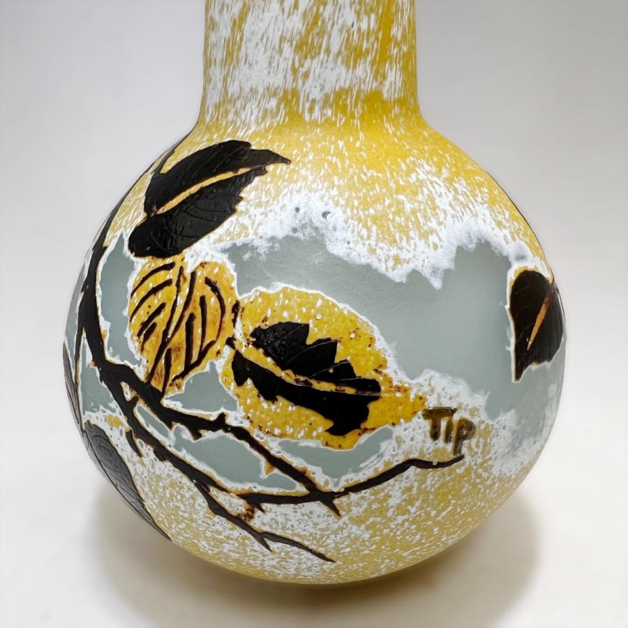 証明書付】【希少】 ドーム ナンシー 花瓶 高31cm 幅10cm カメオ彫り