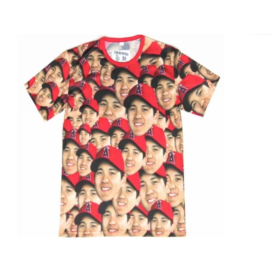 大谷翔平 顔だらけ Tシャツ 球場配布 スーベニア ロサンゼルス