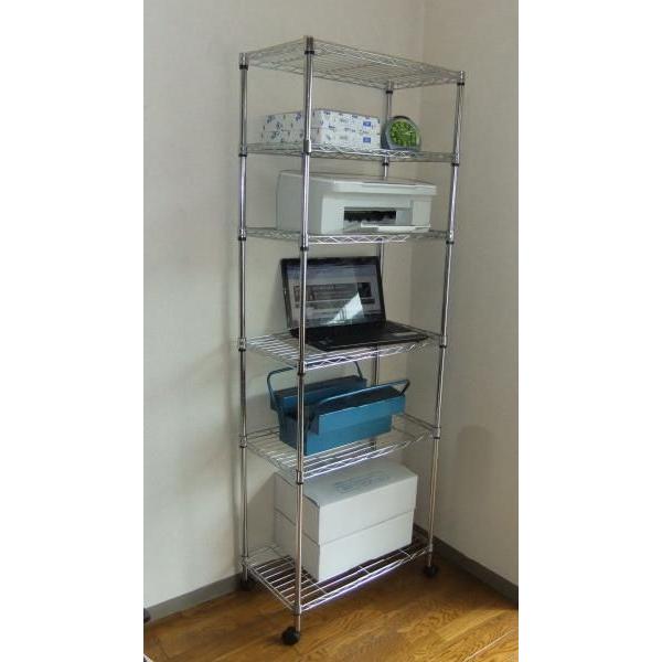 メタルシェルフ スチールラック キャスター付 6段 幅60 奥行き35 高さ