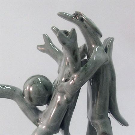 陶器 美濃焼 置物 河童村 親子サッカー （水野豊滋） : 掛け軸・絵画の