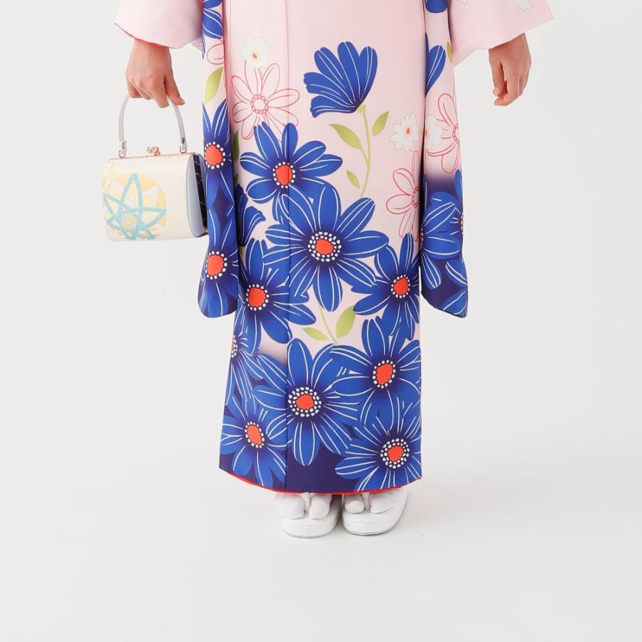 七五三用青赤グラデーション衣装7歳女の子 七五三用青赤グラデーション