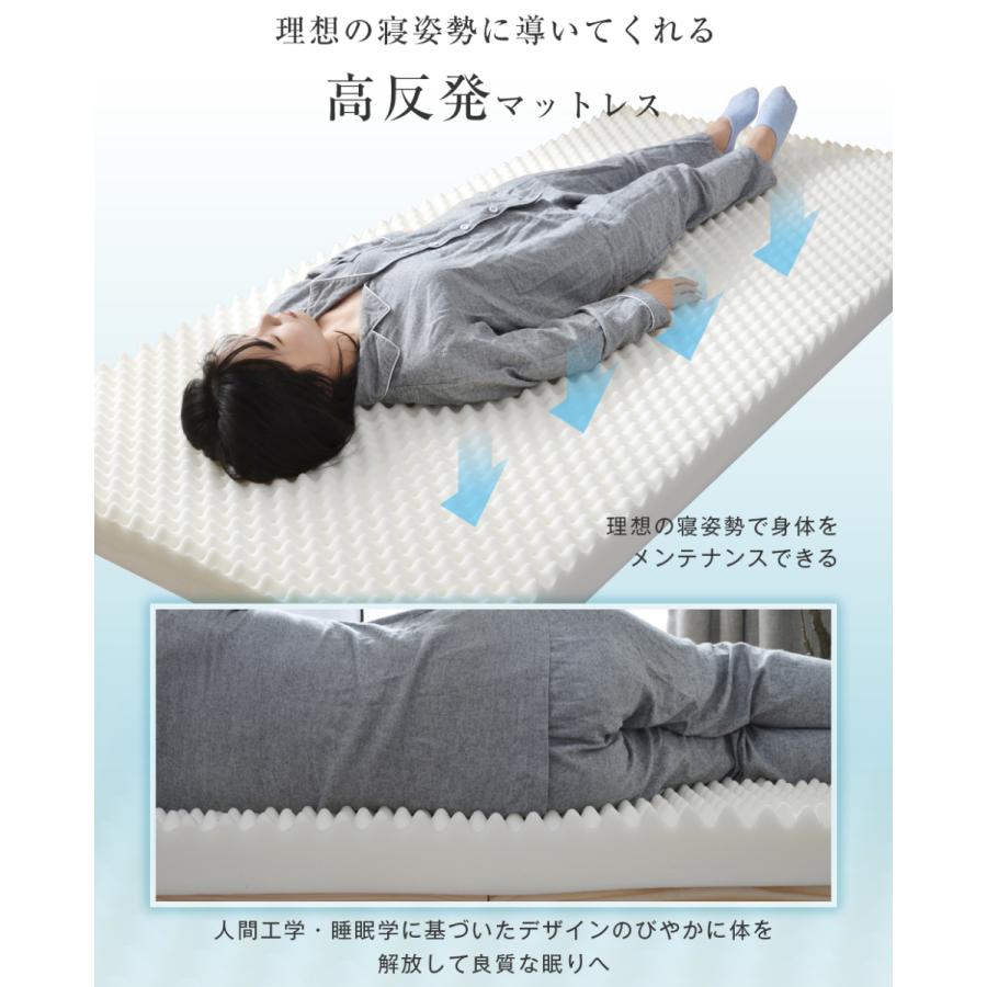 BTM マットレス シングル 一体型 高反発マットレス 97×195 腰痛対策 極