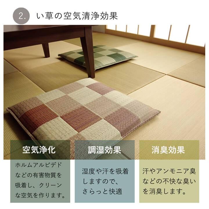 イケヒコ い草座布団 5枚組 ブロック 55×55cm おしゃれ 日本製 織込