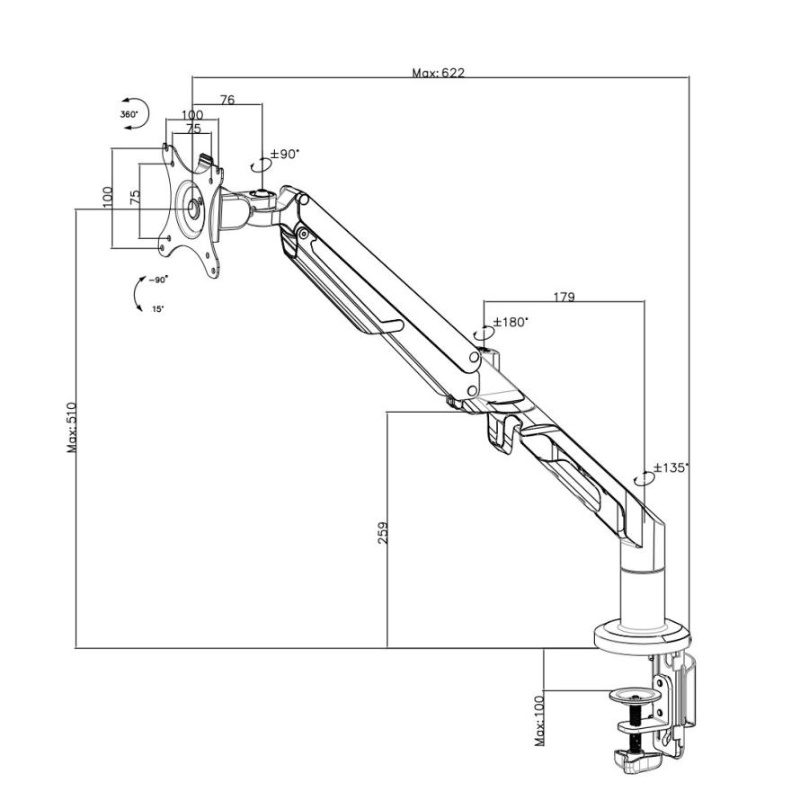 FlexiSpot モニターアーム ディスプレイアーム ガス圧式 大型モニター