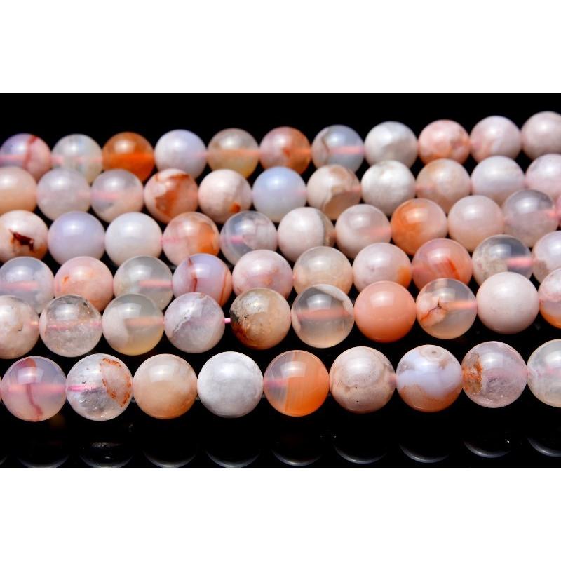 チェリーブロッサムアゲート 桜瑪瑙 8mm 1連（約38cm）_R5815-8