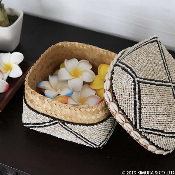 アウトレット かご 収納 バスケット ビーズ バンブー ソカシ Mサイズ