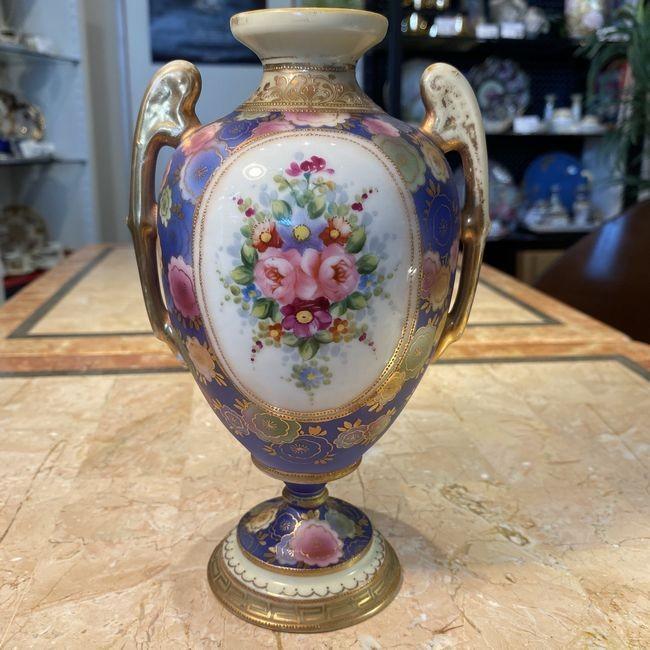 オールドノリタケ 花瓶 1910年 盛り上げ金彩 牡丹 【公式通販】