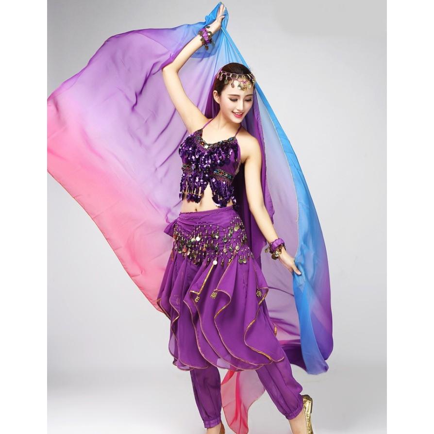 ベリーダンス衣装 シフォンベール アクセサリー グラデーション 大判